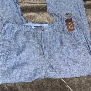 Tasso Alba Linen Chambray Pants L NWT 🍀🌵🧵